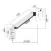 White Monitor Stand Gas Spring Adjustable Single Arm Wall Mount Bracket for 10" 32" Monitor with 75/100mm VESA Holds Up to 19.8lbs Swivel and Tilt Functions view 3