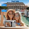 4K Digital Camera for Photography with Dual Lens, 64MP Autofocus Vlogging Camera for YouTube, 180 Flip Screen Compact Point and Shoot Camera for Beginners, 64GB Card, 2 Batteries & Charger, White view 2