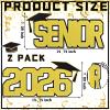 Xuhal 2 Pcs 2026 Senior Sign Glitter Senior 2026 Photo Props Glitter 3D Graduation Decorations Grad Night Party Photoshoot Supplies High School Graduate Decorations(Gold Black) view 2