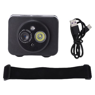 GOWENIC Head Mounted Camera with LED Light, 2MP 1080P HD Action Camera, Wearable Video Recording, Headlamp Headlight Body, Camcorder for Cycling, and Fishing (32G)