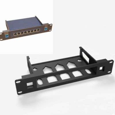 10-Inch Rack Mount for Netgear GS108, Slot Switch Mount, Secure 10-inch Shelf for Network Switches, 1U Rack Display