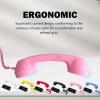 Snacko Retro Telephone Handset - Wired Phone Receiver for Mobile Phones - Comfortable Call Headphones(Pink) view 2