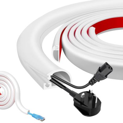 118" Silicone Cord Hider for Wall Mounted TV, Flexible Cord Cover, White Cord Covers for Wires on Wall, Cable Raceway Kit for Home Office (118)