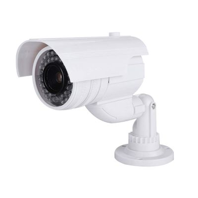 Simulated Security Camera Dummy Surveillance System for Indoor Outdoor Home Fake CCTV Deterrent with LED Light