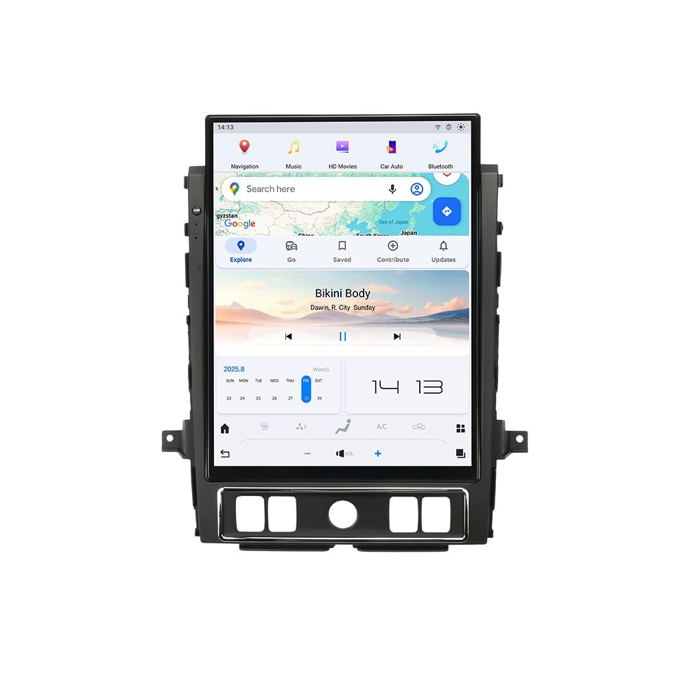15.6 inch 8+128GB Android 13.0 Car Stereo for Nissan Titan 2020 2021 2022 2023 2024 2025 Car Multimedia Player Tesla Touch Screen GPS Navigation Central Head Unit (Black)