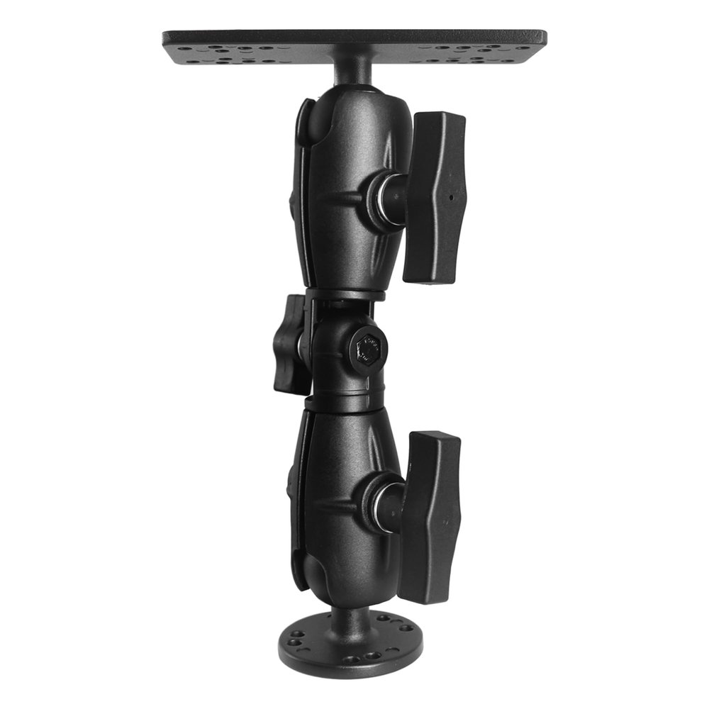 WINDFRD 1.5" / C Size Ball Fish Finder Mount with Double Socket Swivel Ratchet Arm, Marine Electronic Mount for Boat/Kayak/Fishing, Compatible with Garmin, Lowrance, Humminbird and More Depth Finder