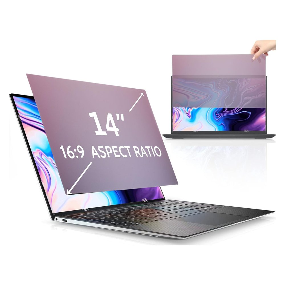 Sanpyl 14 Inch 16:9 Laptop Privacy Screen Filter, Anti Peeping/Blue Light/Glare/Scratch Laptop Privacy Screen, 12.2 inches Wide & 6.9 inches high, Easy Installation