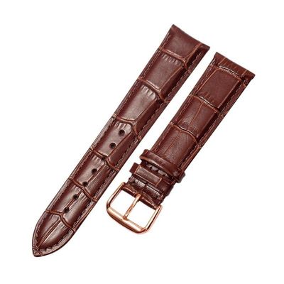 Genuine Leather Watch Strap For Longines Master Stainless Steel Pin Buckle(Brown r1,12mm)