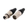 CTGFBUW 1pc 5Pin Male Plug Female Jack Adapter Cable Connector(1xM Silver-Black) view 2