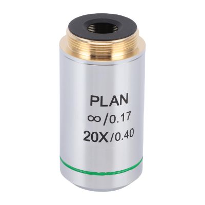 XUMIUZIY 20X Plan Objective Lens, 20.2MM Thread RMS Objective Lens, Fully Coated Optical Glass Lens for Biological Microscope