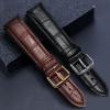Genuine Leather Watch Strap For Longines Master Stainless Steel Pin Buckle(Green g1,18mm) view 2