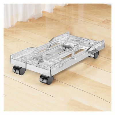 Adjustable Monitor Stand PC Stand Adjustable CPU Tower Stand Mobile CPU Stand with 4 Caster Wheels Fits Most PC Arm Monitor (Clear)