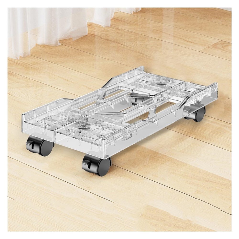 Adjustable Monitor Stand PC Stand Adjustable CPU Tower Stand Mobile CPU Stand with 4 Caster Wheels Fits Most PC Arm Monitor (Clear)