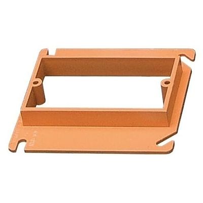 SCA410 Non-Metallic PVC Mud Ring, 4x4 Inch, 1/2 Inch Raised, Orange, Open Back Design for Low-Voltage Cable Installation