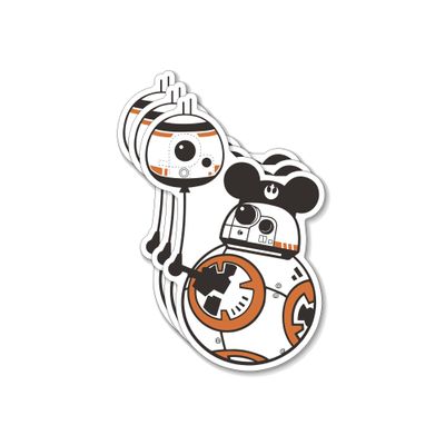 (3PCS) BB Robot Mouse Ears Balloon Sticker for Phone Tablet Laptop Car Truck Window | 2" Sticker