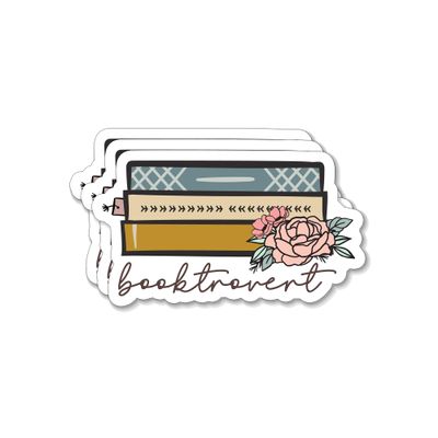 (3PCS) Booktrovert Reading Books Sticker for Phone Tablet Laptop Car Truck Window | 2" Sticker