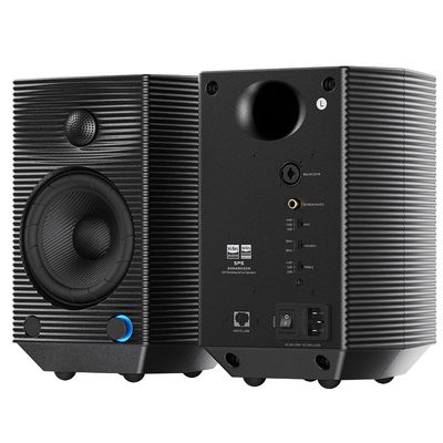 FiiO SP5 Active Studio Monitor Speakers, 5.25 2-Way Aluminum Bookshelf Speakers with XLR Balanced Input, 120W Power, LDAC Bluetooth, App Control for Home & Studio (Black)
