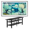 Samsung QN55LS03FAFXZA 55 Inch The Frame QLED 4K Art Mode Vision AI Smart TV with an ErgoAV ERTFL1-01B 60" FlexFold Frame TV Stand (2025) view 1