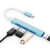 Mac USB C Adapter - Type C USB Adapter Hub with 4 Ports: 1 USB 3.0 + 3 USB 2.0, Ultra-Slim Aluminum Design, 5Gbps Transfer, Adapter for Mac USB C, Type C USB Hub (Light Blue) view 2