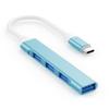 Mac USB C Adapter - Type C USB Adapter Hub with 4 Ports: 1 USB 3.0 + 3 USB 2.0, Ultra-Slim Aluminum Design, 5Gbps Transfer, Adapter for Mac USB C, Type C USB Hub (Light Blue) view 3