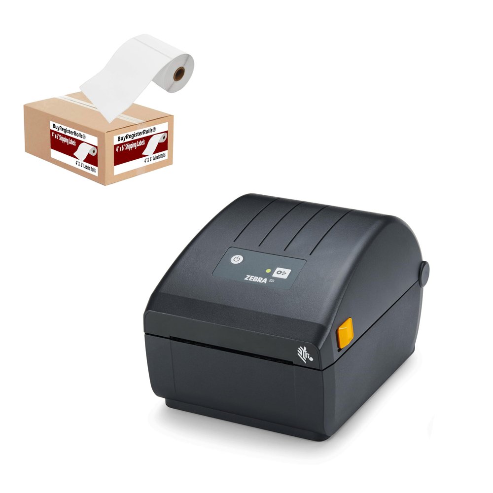 Zebra ZP 230D (ZP450 Replacement) Label Thermal Bar Code Printer | USB, Serial, and Parallel Connectivity 203 DPI Resolution | 4" x 6" Direct Thermal Label Roll (250 Roll Labels Included)