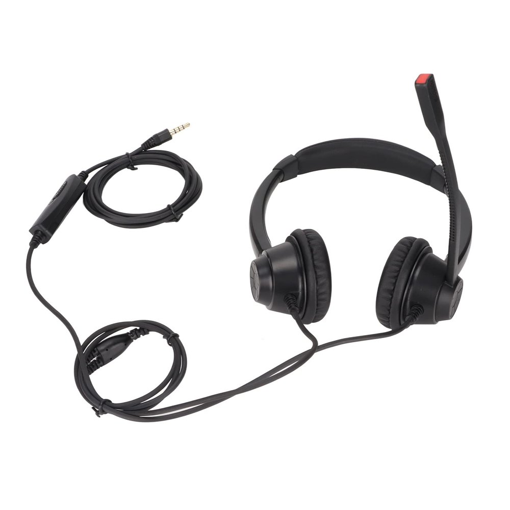BowyTrading H390D - 3.5 - MV Call Center Headset, Noise Cancelling Business Headset with HD Microphone, Ultra Lightweight On Ear Headphones for Home Office Telemarketing Customer Service, ABS
