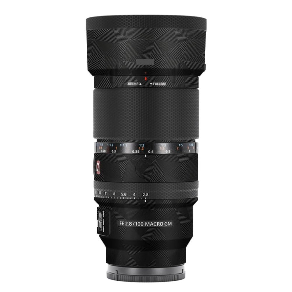 100 2.8 Camera Macro Lens Skin Vinyl Wrap Body Film Sticker for Sony FE 100mm F2.8 Macro GM OSS Protector Decals Accessories FE 2.8/100 (Triangle Black, for Sony FE 100mm F2.8 Macro GM OSS)
