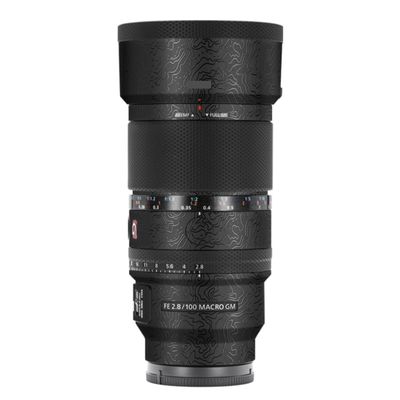 100 2.8 Camera Macro Lens Skin Vinyl Wrap Body Film Sticker for Sony FE 100mm F2.8 Macro GM OSS Protector Decals Accessories FE 2.8/100 (Contour Black Glossy, for Sony FE 100mm F2.8 Macro GM OSS)