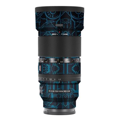 100 2.8 Camera Macro Lens Skin Vinyl Wrap Body Film Sticker for Sony FE 100mm F2.8 Macro GM OSS Protector Decals Accessories FE 2.8/100 (Circuit Blue, for Sony FE 100mm F2.8 Macro GM OSS)