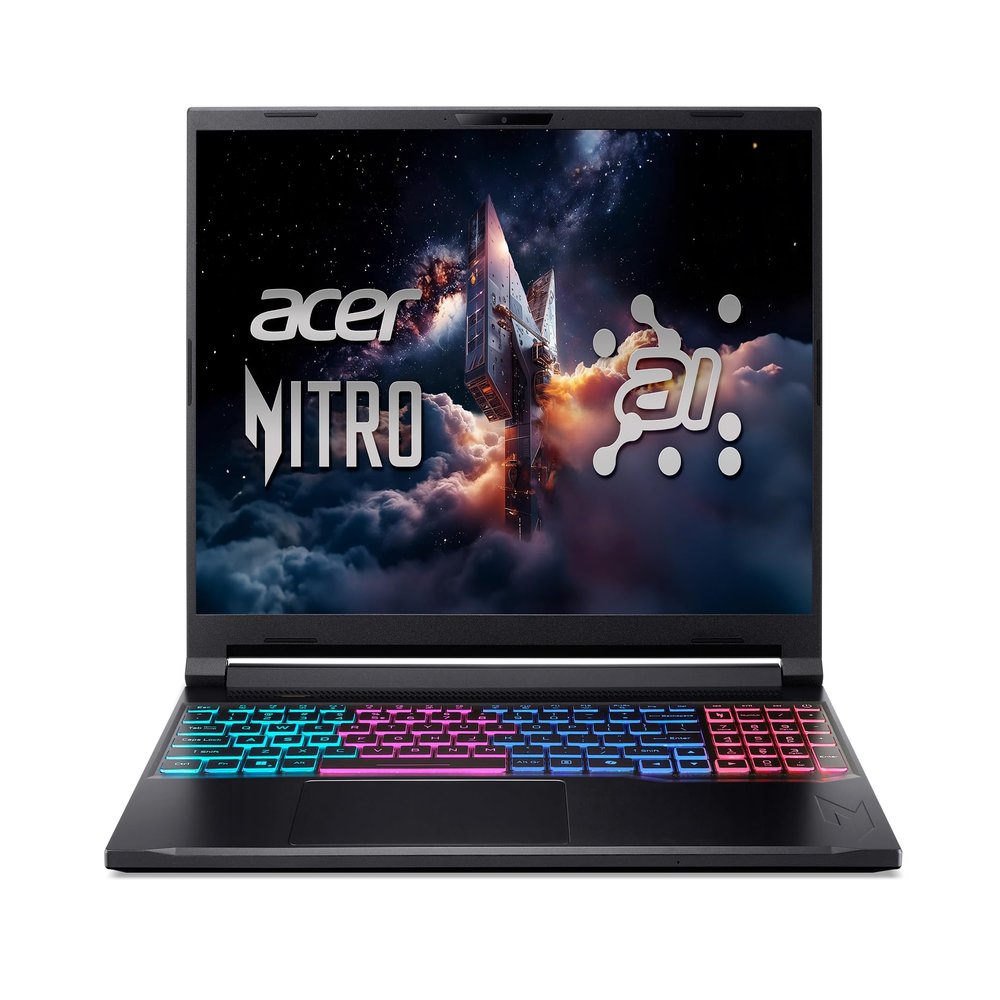 acer Nitro V 16S 16 WUXGA IPS 180Hz Gaming Laptop|Intel Core 7 Processor 240H|NVIDIA GeForce RTX 5060|RGB Backlit|Black| 16GB RAM DDR5 | 2TB SSD | Windows 11 Pro | Bundle with Office 2021