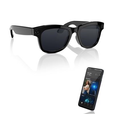 Al Smart Glasses with ChatGPT&800W Camera Video Recording,Sunglasses for Real-TimeTranslation, MusicControl, ElS Stabilization|WiFi/Bluetooth 5.3 Smart Eyewear for Travel, Meeting
