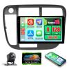 Realdio 4+64GB Android 15 for Honda Civic 1996-2001 Car Radio Wireless Carplay Android Auto, 9" 1280 * 720P in-Cell Touch Screen WiFi Bluetooth5.0 GPS FM/RDS EQ SWC + Backup Camera MIC view 1