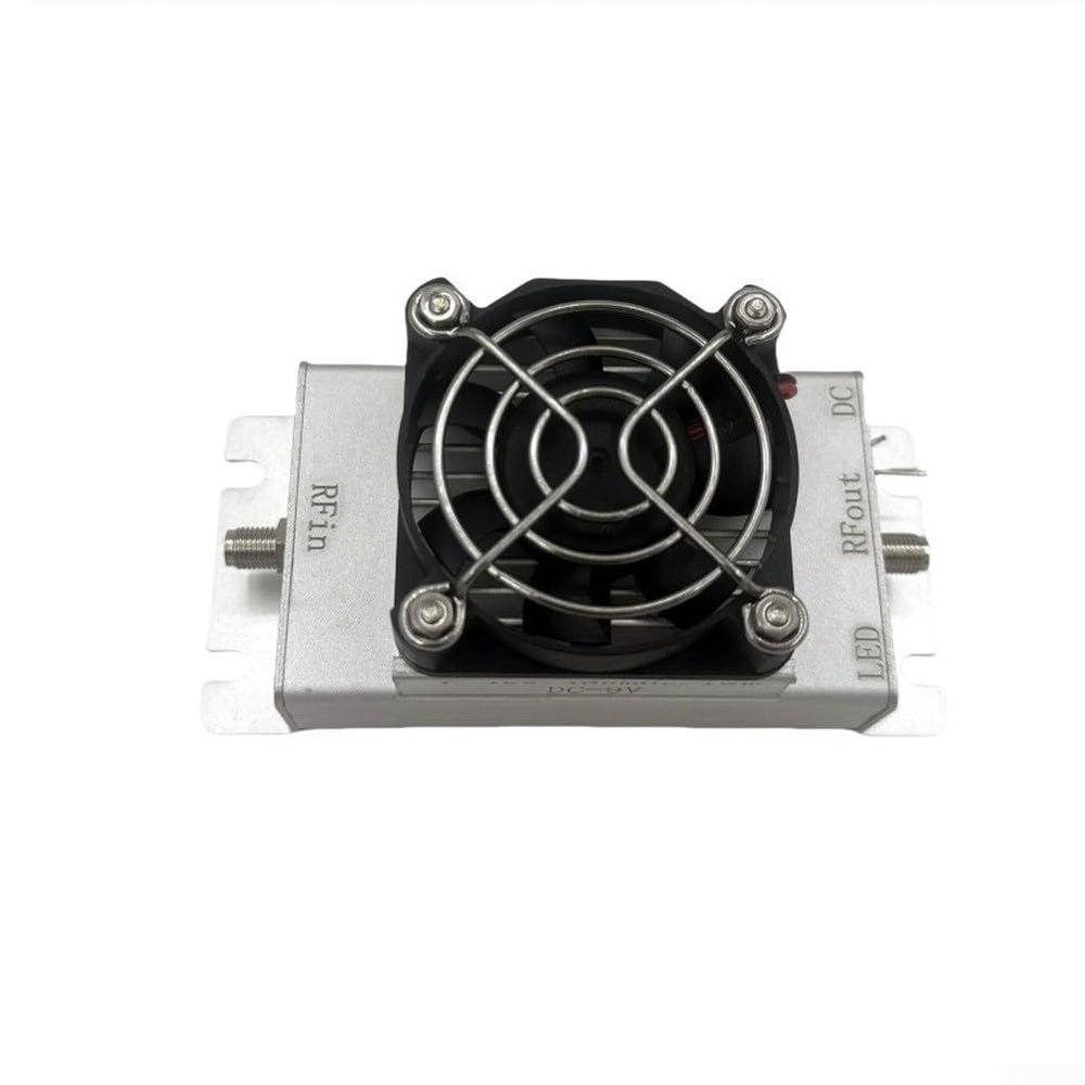 UrbanHui 433MHz 10W RF Power Amplification Module 48dB Gain For UHF 400MHz To 450MHz Wireless Signal Boosting With Aluminum Heat Sink And Fan Cooling