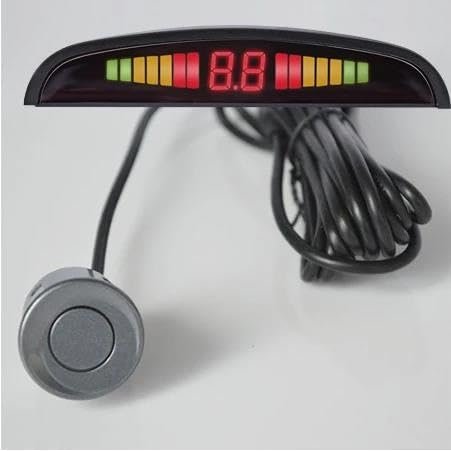 Reverse Parking Sensors Car Parking Sensor with 4 Sensors Reverse Backup Car Parking Radar Monitor Detector Backlight Display Ultrasonic Radar Sensors(White)(Gray)