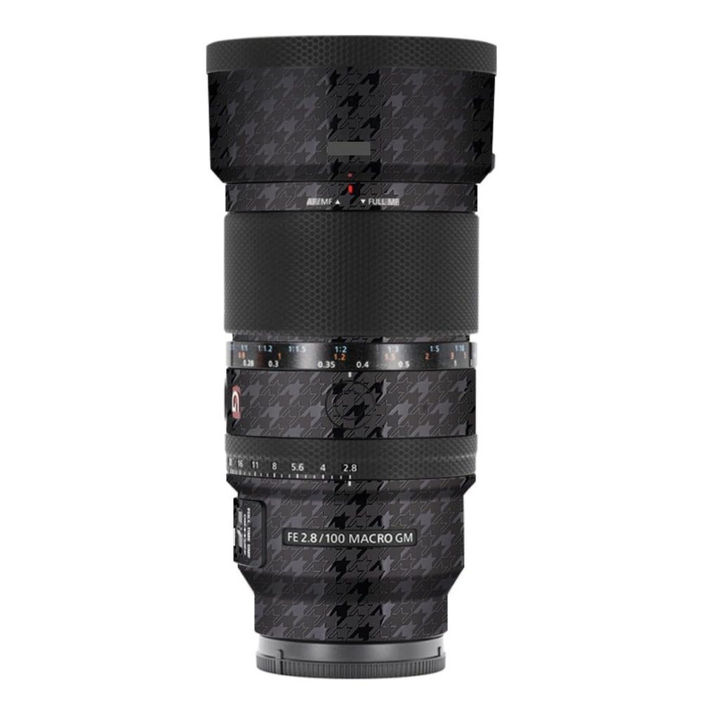 100 2.8 Camera Macro Lens Skin Vinyl Wrap Body Film Sticker for Sony FE 100mm F2.8 Macro GM OSS Protector Decals Accessories FE 2.8/100 (Plover Black, for Sony FE 100mm F2.8 Macro GM OSS)