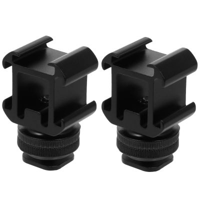 BESPORTBLE Hot Shoe Base Mount Adapter with Three Hot Shoe Heads and Dual-Layer Screws, Aluminum Alloy Camera Flash Connector for DSLR Video Photography Accessories, Compatible with Multiple