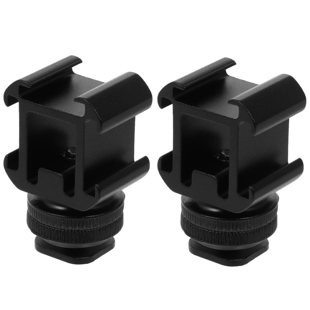 BESPORTBLE Hot Shoe Base Mount Adapter with Three Hot Shoe Heads and Dual-Layer Screws, Aluminum Alloy Camera Flash Connector for DSLR Video Photography Accessories, Compatible with Multiple