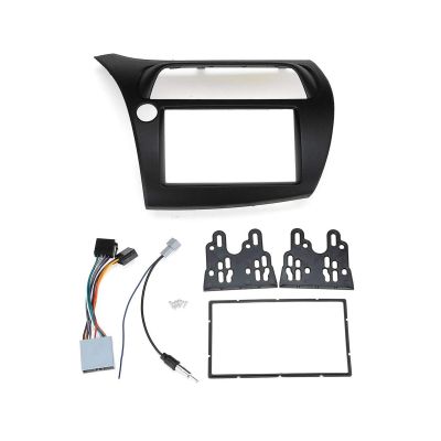 SHSMDM 2 Din Car Fascia Radio Stereo Radio Panel Dash Kit Mounting Trim Kit Face Frame Bezel with Wire Harne for Civic 2006-2011 Radio Dashboard Panel