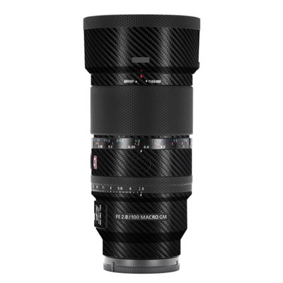 100 2.8 Camera Macro Lens Skin Vinyl Wrap Body Film Sticker for Sony FE 100mm F2.8 Macro GM OSS Protector Decals Accessories FE 2.8/100 (Carbon Fiber Black, for Sony FE 100mm F2.8 Macro GM OSS)