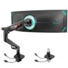 ARES WING Premium Monitor Arm, Ultrawide Monitor Stand up to 57 and 66 Lbs, Gas Sprinq Monitor Mount with USB, Height Adjustable Arms Monitor Stand, Various VESA Mount with Clamp/Grommet Base view 1