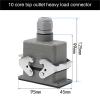 KKSVNVAMF Rectangular Heavy Duty Connector HDC-HE-10 Aviation Industry Waterproof Sand Proof Socket Electric Connector 500V 16A(Top Connection) view 2