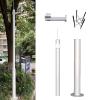 6.6ft Outdoor Security Camera Pole with Ground Stake, Solar Panel Mount, Adjustable White Surveillance Rack for Easy Installation & Maximum Stability view 1