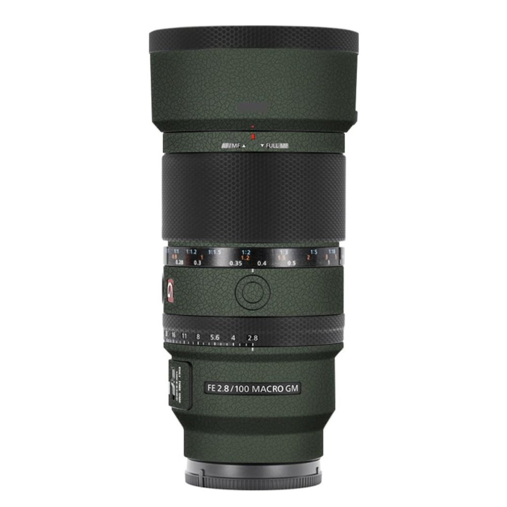 100 2.8 Camera Macro Lens Skin Vinyl Wrap Body Film Sticker for Sony FE 100mm F2.8 Macro GM OSS Protector Decals Accessories FE 2.8/100 (Leather Green, for Sony FE 100mm F2.8 Macro GM OSS)