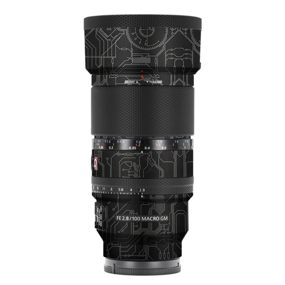 100 2.8 Camera Macro Lens Skin Vinyl Wrap Body Film Sticker for Sony FE 100mm F2.8 Macro GM OSS Protector Decals Accessories FE 2.8/100 (Circuit Titanium, for Sony FE 100mm F2.8 Macro GM OSS)