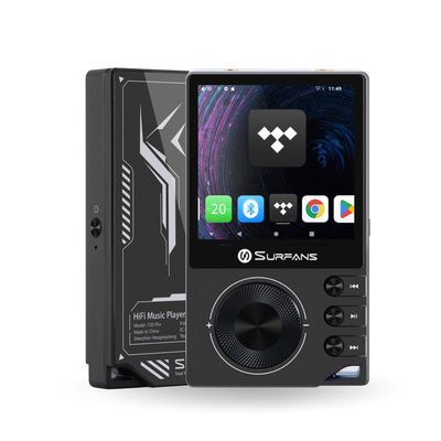 Surfans F20 Pro Android HiFi Music Player, Dual ESS9018 DAC, DSD512, WiFi & Bluetooth LDAC, Spotify & Tidal Streaming, 4.4mm Balanced 500mW Output, 1TB Expandable Portable DAP(Black)