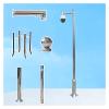 Outdoor Surveillance Camera Pole 2-6m, Stainless Steel Security Camera Post Stand with Bracket & Ground Base Cage, Adjustable Height for Universal Use (14.8 ft / 450cm) view 1