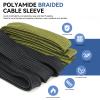 YOUBO Polyamide Braided Sleeving, 33ft Expandable Wire Loom Abrasion Resistant Split Cable Sleeve for Automotive Harness, Computer Case & Cable Management (Army Green, 8mm5/16") view 2