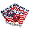 Chicken Pot Pie Funny Three of My Favorite Things Art Vintage Quote Decal Sticker for Car Body, Phones, Laptop, Windows, Tumbler, Mug, Helmets view 1