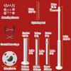 White Surveillance Camera Pole with 15.7" Lightning Rod & 11" Cross Arm - 14.8 ft Height for School, Parking Lot, Mall, Community & Factory Security Solutions view 2