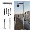 Extra-Long Security Camera Pole Kit, 9.8ft Adjustable 2-3 Sections Detachable Surveillance Stand, Rustproof CCTV Column for Outdoor Use, Compatible with 6-19ft Cameras view 1